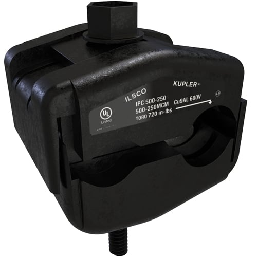 Ilsco - Ilsco IPC-500-250 KUP-L-Tap Insulation Piercing Copper Connector, Dual Rated, Main Conductor Range 500-250, Tap Range 250-4, Tin Plated, UL, CSA
