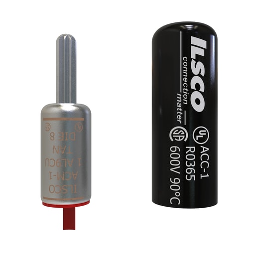 Ilsco - Ilsco ACM-1 Aluminum Compression Pigtail Adaptor, Conductor Size 1, Tin Plated, UL, CSA