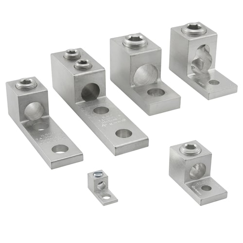 Ilsco - Ilsco TA-0 Aluminum Mechanical Lug, Conductor Range 1/0-14, 1 Port, 1 Hole, 1/4in Bolt Size, Tin Plated, UL, CSA