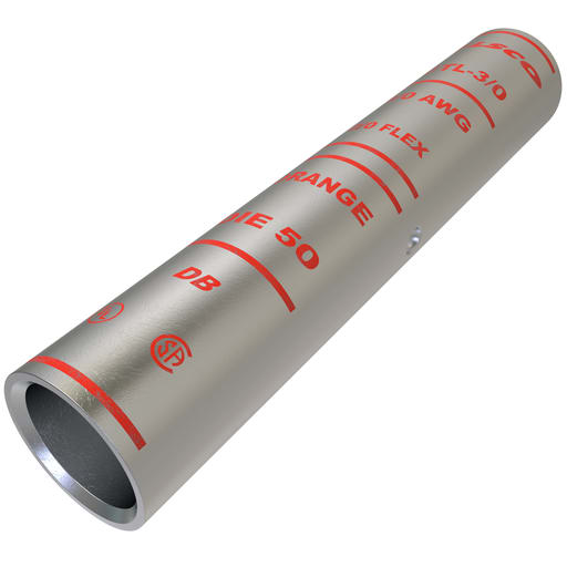 Ilsco - Ilsco CTL-3/0 SureCrimp® Copper Compression Sleeve, Conductor Size 3/0, Long Barrel, Tin Plated, UL, CSA