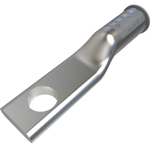 Ilsco - Ilsco ALNS-6-14 SureCrimp® Aluminum Compression Lug, Conductor Size 6, 1 Hole, 1/4in Bolt Size, Long Barrel, No Sight Window, Tin Plated, UL, CSA