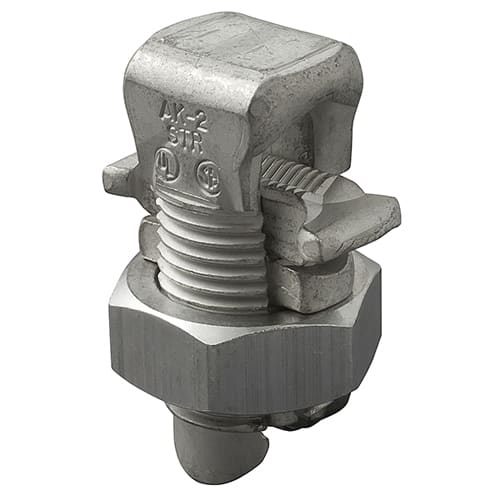Ilsco - Ilsco AK-2 Aluminum Split Bolt, Main Range 2-6, Tap Range 2-8, Tin Plated, UL, CSA
