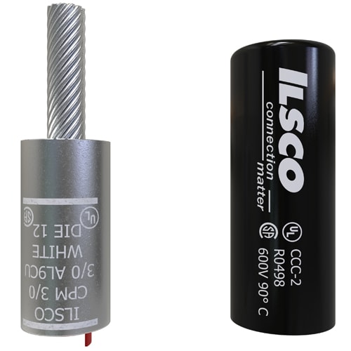 Ilsco - Ilsco CPM-3/0 Copper Compression Pigtail Adaptor, Conductor Size 3/0, Tin Plated, UL, CSA