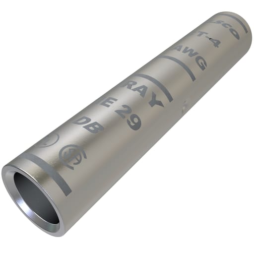 Ilsco - Ilsco CT-4 SureCrimp® Copper Compression Sleeve, Conductor Size 4, Tin Plated, UL, CSA