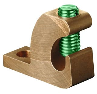 Ilsco - Ilsco GBL-4DB Permaground Copper Lay-in Groud Lug, Conductor Size 4-14, #10 Bolt Size, Slotted Head