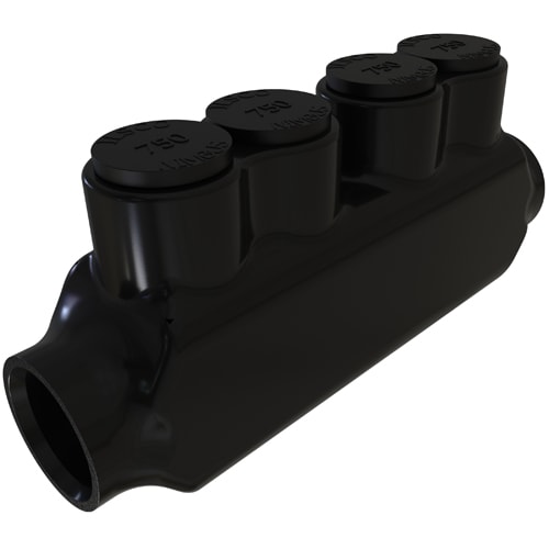 Ilsco - Ilsco PBT-750 Nimbus Insulated Aluminum In-Line Splicer-Reducer Connector, Conductor Range 750-250, 2 Ports, Tin Plated, UL, CSA