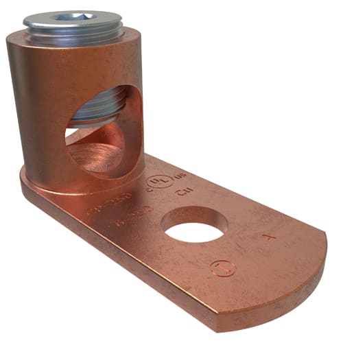 Ilsco - Ilsco CP-250 Copper Post Connector, Conductor Range 250-6, 3/8in Bolt Size, UL, CSA