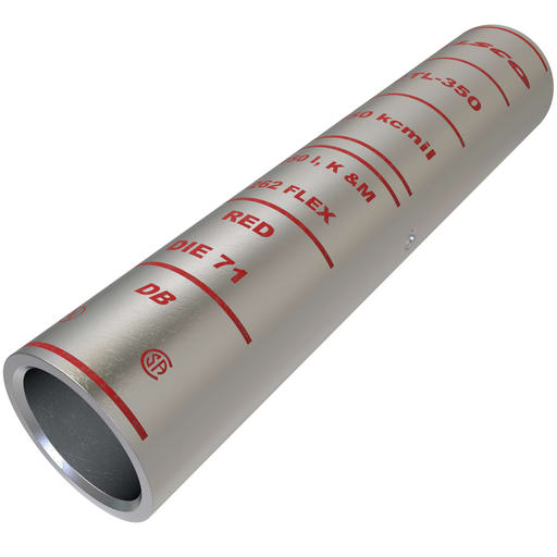 Ilsco - Ilsco CTL-350 SureCrimp® Copper Compression Sleeve, Conductor Size 350, Long Barrel, Tin Plated, UL, CSA
