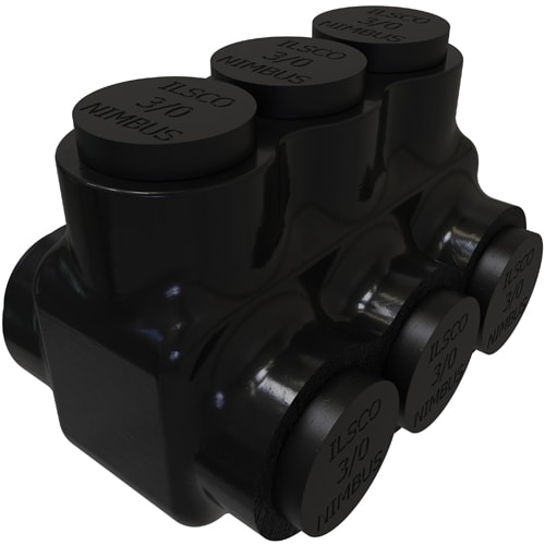 Ilsco - Ilsco PBTD-3-3/0 Nimbus Insulated Aluminum Multi-Tap Connector, Conductor Range 3/0-6, 3 Ports, Dual Sided Entry, Tin Plated, UL, CSA