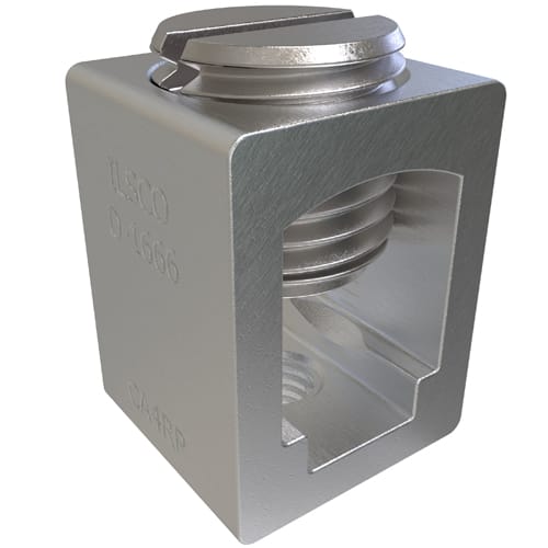 Ilsco - Ilsco CA4RP Aluminum Box-Type Mechanical Lug, Conductor Range 2-14 CU, 2-12 AL, 1 Hole, Round Boss, Tin Plated