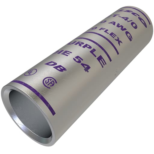 Ilsco - Ilsco CT-4/0 SureCrimp® Copper Compression Sleeve, Conductor Size 4/0, Tin Plated, UL, CSA