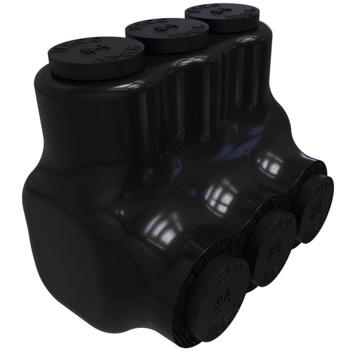 Ilsco - Ilsco PBTS-3-4 Nimbus Insulated Aluminum Multi-Tap Connector, Conductor Range 4-14, 3 Ports, Single Sided Entry, Tin Plated, UL, CSA