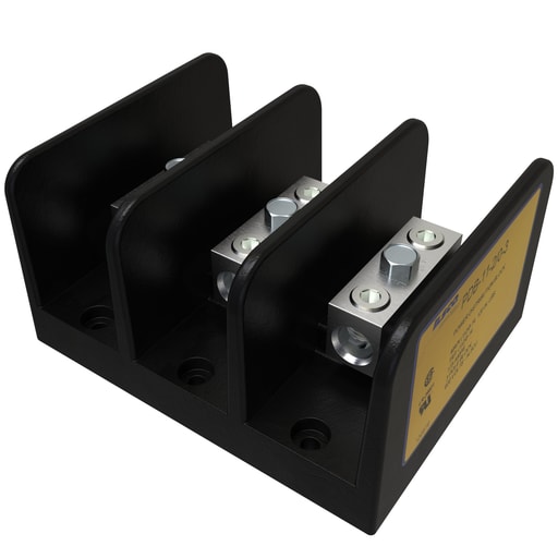 Ilsco - Ilsco PDB-11-2/0-3 Power Distribution Block, Dual Rated, Line Conductor Range 2/0-14, Load Range 2/0-14, 1 Port Per Pole Line Side, 1 Port Per Pole Load Side, 3 Pole, UL, CSA