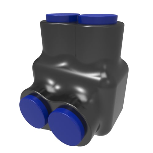 Ilsco - Ilsco PBTS-2-4-F Nimbus4Flex Insulated Flexible Aluminum Multi-Tap Connector, Conductor Range 4-14, Flex 8-14 H,I,K,M,DLO, 2 Ports, Single Sided Entry, Tin Plated, UL, CSA
