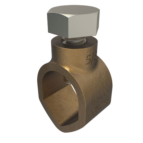 Ilsco - Ilsco CGRC-58 Permaground Bronze Ground Rod Clamp, Conductor Range 2-10, Ground Rod Size 5/8in, Rebar Size #5, UL