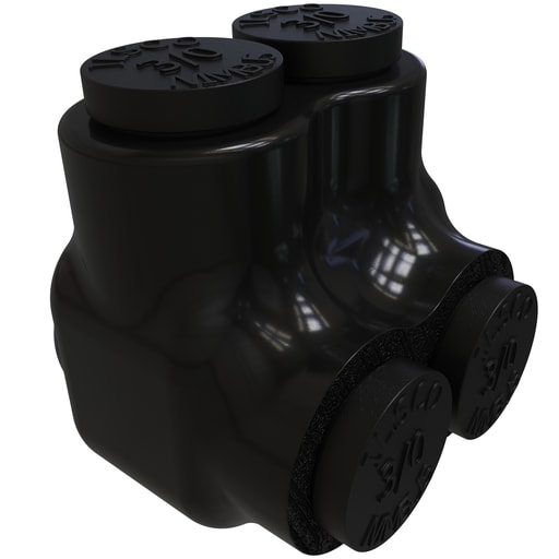 Ilsco - Ilsco PBTS-2-3/0 Nimbus Insulated Aluminum Multi-Tap Connector, Conductor Range 3/0-6, 2 Ports, Single Sided Entry, Tin Plated, UL, CSA