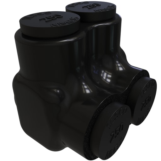 Ilsco - Ilsco PBTS-2-250 Nimbus Insulated Aluminum Multi-Tap Connector, Conductor Range 250-6, 2 Ports, Single Sided Entry, Tin Plated, UL, CSA