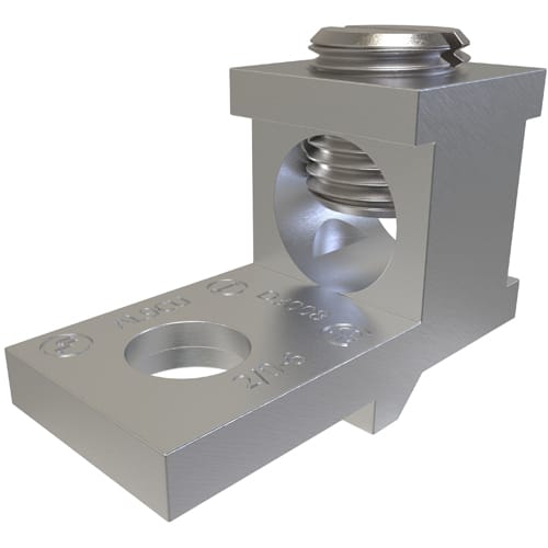 Ilsco - Ilsco ATTA-2/0-14 Aluminum Anti-Turn Mechanical Lug, Conductor Range 2/0-14, 1 Conductor, 1/4in Bolt Size, Tin Plated, UL, CSA