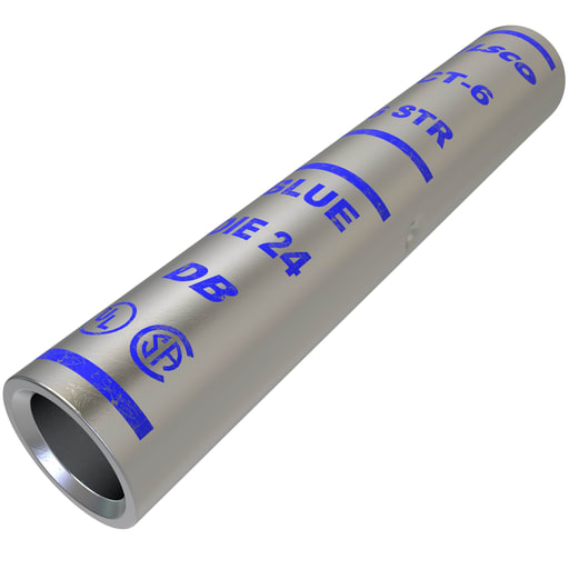 Ilsco - Ilsco CT-6 SureCrimp® Copper Compression Sleeve, Conductor Size 6, Tin Plated, UL, CSA