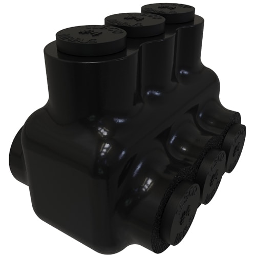 Ilsco - Ilsco PBTD-3-4 Nimbus Insulated Aluminum Multi-Tap Connector, Conductor Range 4-14, 3 Ports, Dual Sided Entry, Tin Plated, UL, CSA