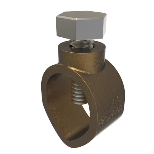 Ilsco - Ilsco CGRC-68 Permaground Bronze Ground Rod Clamp, Conductor Range 2-10, Ground Rod Size 3/4in, Rebar Size #6, UL