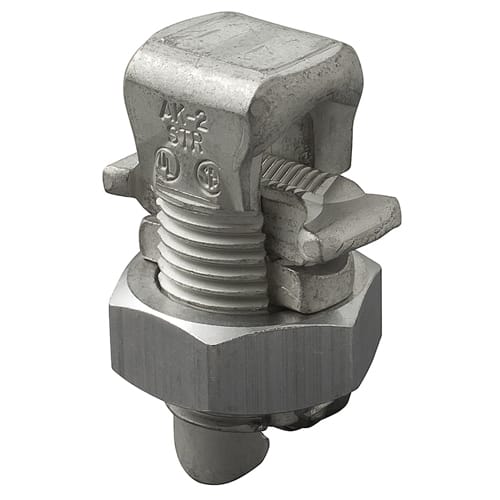 Ilsco - Ilsco AK-2/0 Aluminum Split Bolt, Main Range 2/0-2, Tap Range 2/0-8, Tin Plated, UL, CSA