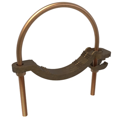 Ilsco - Ilsco GPL3905BU Permaground Copper Waterpipe Ground Clamp, Conductor Range 4/0-4, Pipe Size 4 to 5in, UL