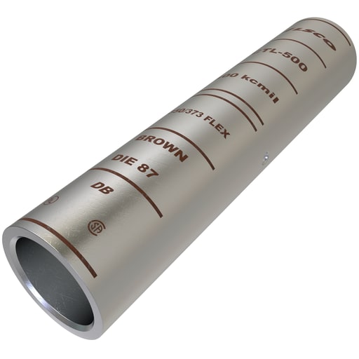 Ilsco - Ilsco CTL-500 SureCrimp® Copper Compression Sleeve, Conductor Size 500, Long Barrel, Tin Plated, UL, CSA