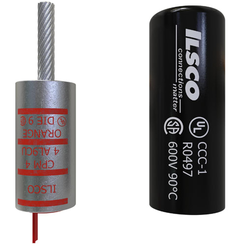 Ilsco - Ilsco CPM-4 Copper Compression Pigtail Adaptor, Conductor Size 4, Tin Plated, UL, CSA