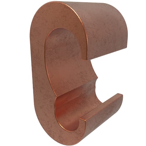 Ilsco - Ilsco ELT-4 Permaground Copper Grounding E Crimp, Main Conductor Range 2/0-1, Main Rebar Size #3, Tap Range 2-6, UL, CSA
