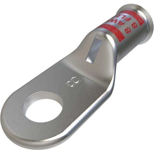 Ilsco - Ilsco CCL-8-10 Copper Compression Lug, Conductor Size 8, 1 Hole, #10 Bolt Size, Standard Barrel, Sight Window, Tin Plated, UL, CSA