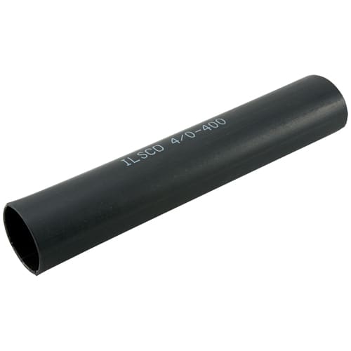 Ilsco - Ilsco 21609-B2 Heat Shrinkable Tubing, Heavy Wall, 1-1/2in Expanded ID, Conductor Range 400-4/0, 9in Tube, Black, Bag of 2