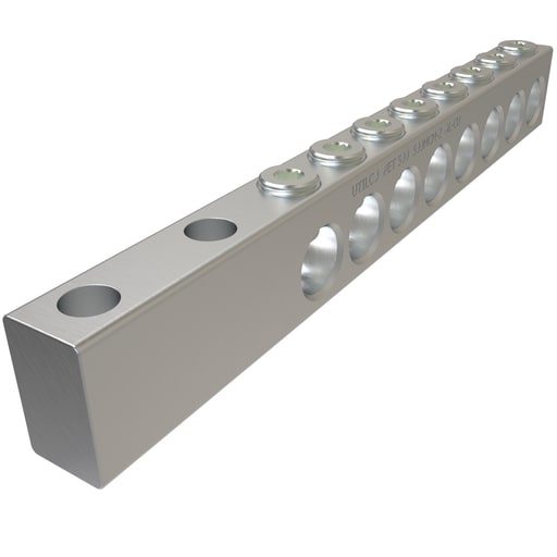 Ilsco - Ilsco PET-8-500-Z Aluminum Spade Type Transformer Lug, Dual Rated, Conductor Range 500-2, 8 Ports