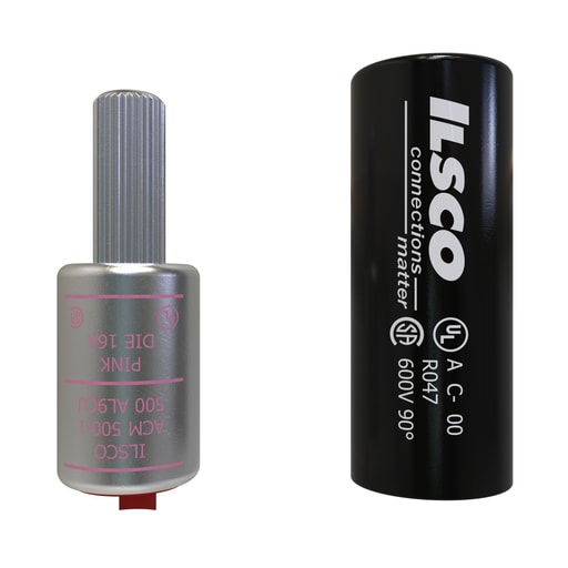 Ilsco - Ilsco ACM-500 Aluminum Compression Pigtail Adaptor, Conductor Size 500, Tin Plated, UL, CSA