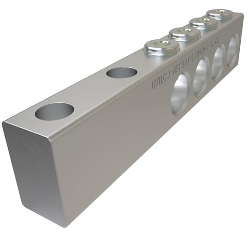 Ilsco - Ilsco PET-4-500-Z Aluminum Spade Type Transformer Lug, Dual Rated, Conductor Range 500-2, 4 Ports