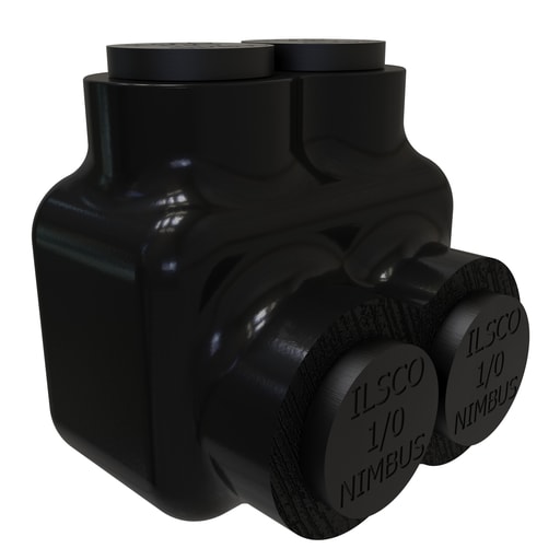 Ilsco - Ilsco PBTS-2-1/0 Nimbus Insulated Aluminum Multi-Tap Connector, Conductor Range 1/0-14, 2 Ports, Single Sided Entry, Tin Plated, UL, CSA