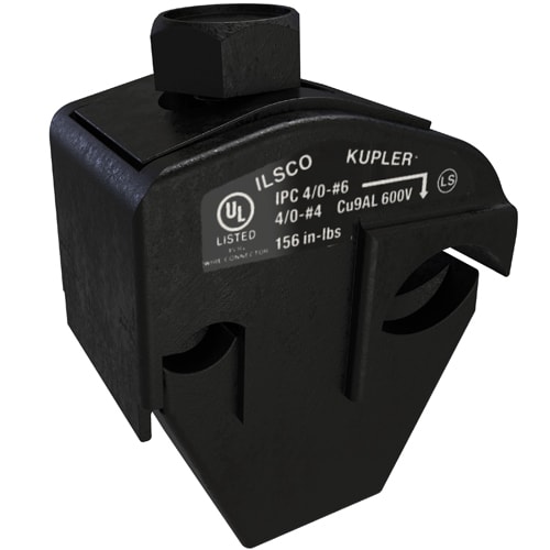 Ilsco - Ilsco IPC-4/0-6 KUP-L-Tap Insulation Piercing Copper Connector, Dual Rated, Main Conductor Range 4/0-4, Tap Range 6-14, Tin Plated, UL, CSA