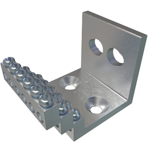 Ilsco - Ilsco SCNM-18 Aluminum Solar Combiner Node, Dual Rated, Main Conductor Range 4-14, Tap Range 1000-6, 18 Main Ports, 1-4 Tap Ports, Tin Plated, UL