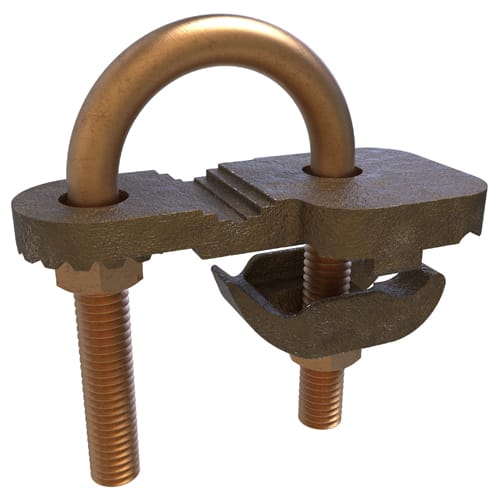 Ilsco - Ilsco GPL3902BU Permaground Copper Waterpipe Ground Clamp, Conductor Range 4/0-4, Pipe Size 1/2 to 1in, UL