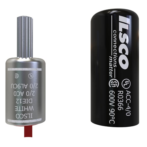 Ilsco - Ilsco ACO-2/0 Aluminum Compression Pigtail Adaptor Offset, Conductor Size 2/0, Tin Plated, UL, CSA