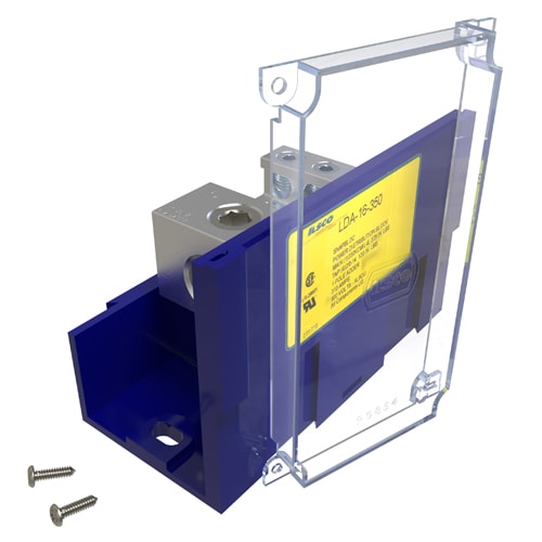Ilsco - Ilsco LDA-16-350 Snapbloc Power Distribution Block, Modular Design, Dual Rated, Line Conductor Range 350-6, Load Range 2/0-14, 1 Port Per Pole Line Side, 6 Ports Per Pole Load Side, Adder Block, UL, CSA, Includes Cover