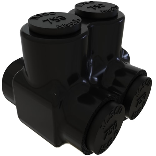 Ilsco - Ilsco PBTD-2-750 Nimbus Insulated Aluminum Multi-Tap Connector, Conductor Range 750-250, 2 Ports, Dual Sided Entry, Tin Plated, UL, CSA