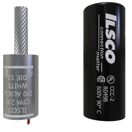 Ilsco - Ilsco CPM-2/0 Copper Compression Pigtail Adaptor, Conductor Size 2/0, Tin Plated, UL, CSA