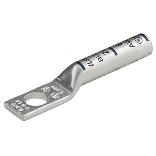 Ilsco - Ilsco CLNS-4/0-12 SureCrimp® Copper Compression Lug, Conductor Size 4/0, 1 Hole, 1/2in Bolt Size, Long Barrel, No Sight Window, Tin Plated, UL, CSA
