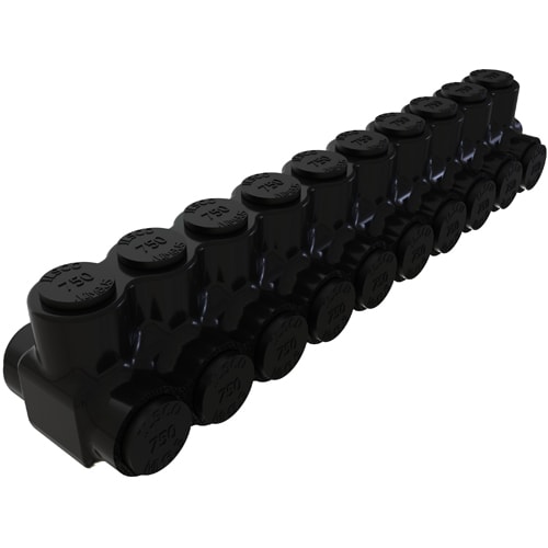 Ilsco - Ilsco PBTD-10-750 Nimbus Insulated Aluminum Multi-Tap Connector, Conductor Range 750-250, 10 Ports, Dual Sided Entry, Tin Plated, UL, CSA