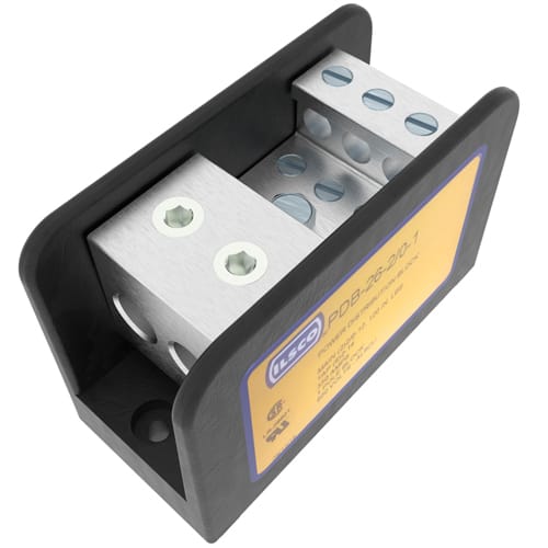 Ilsco - Ilsco PDB-26-2/0-1 Power Distribution Block, Dual Rated, Line Conductor Range 2/0-12, Load Range 2-14, 2 Ports Per Pole Line Side, 6 Ports Per Pole Load Side, 1 Pole, UL, CSA