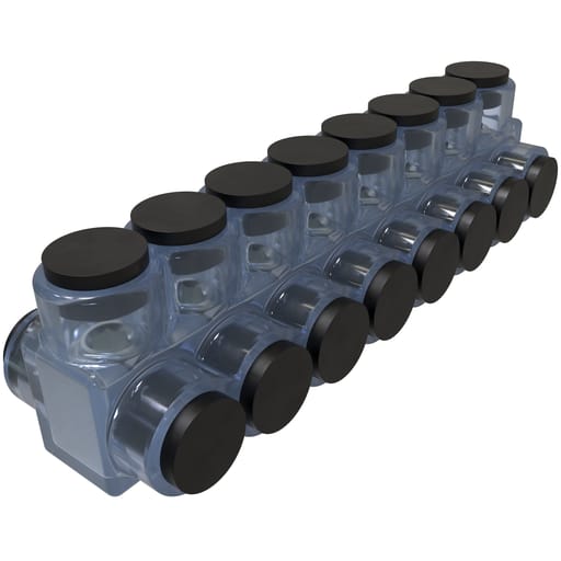 Ilsco - Ilsco ECTD-8-250 ClearTap® Insulated Multi-Tap Connector, Dual Sided Entry, 250kcmil-#6 Conductor Range, 8-Port