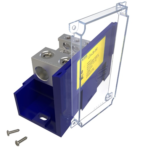 Ilsco - Ilsco LDA-26-350 Snapbloc Power Distribution Block, Modular Design, Dual Rated, Line Conductor Range 350-6, Load Range 2/0-14, 2 Ports Per Pole Line Side, 6 Ports Per Pole Load Side, Adder Block, UL, CSA, Includes Cover