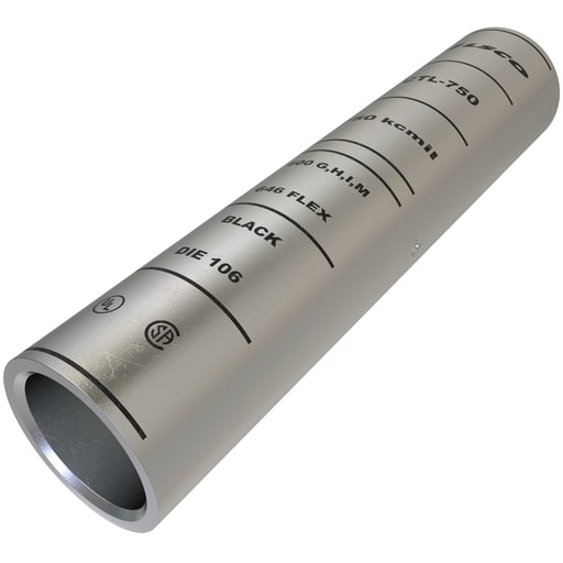 Ilsco - Ilsco CTL-750 SureCrimp® Copper Compression Sleeve, Conductor Size 750, Long Barrel, Tin Plated, UL, CSA