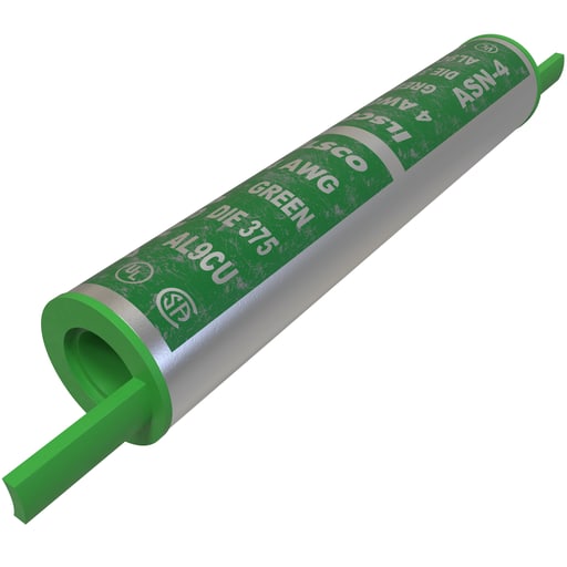 Ilsco - Ilsco ASN-4 SureCrimp® Aluminum Compression Sleeve, Conductor Size 4, Tin Plated, UL, CSA